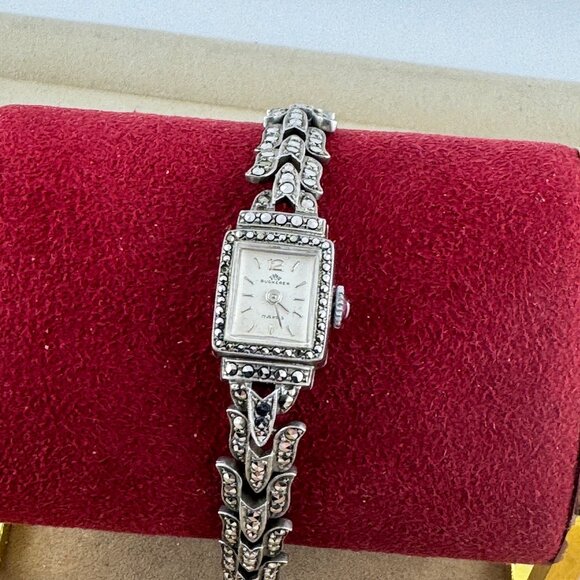 Vintage Elegant 1950's Bucherer Ladies Swiss Made Marcasite Watch - Picture 8 of 8